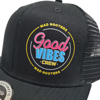 Load image into Gallery viewer, Good Vibes Crew Retro Trucker - Black
