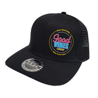Load image into Gallery viewer, Good Vibes Crew Retro Trucker - Black

