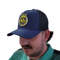 Load image into Gallery viewer, King Ratty 5 Panel Snapback Trucker - Navy/Black
