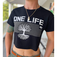 Load image into Gallery viewer, Womens MR One Life Crop Tee - Black
