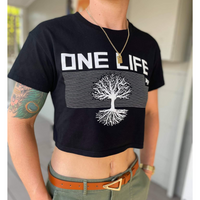 Load image into Gallery viewer, Womens MR One Life Crop Tee - Black
