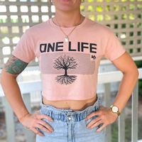 Load image into Gallery viewer, Womens MR One Life Crop Tee - Pale Pink
