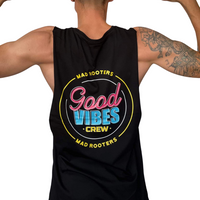 Load image into Gallery viewer, Mens Good Vibes Crew Tank- Black
