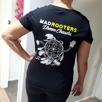 Load image into Gallery viewer, Womens Dream Chasers V Neck Tee - Black
